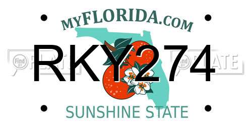 RKY274 Florida License Plate
