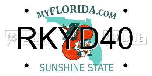 RKYD40 Florida License Plate