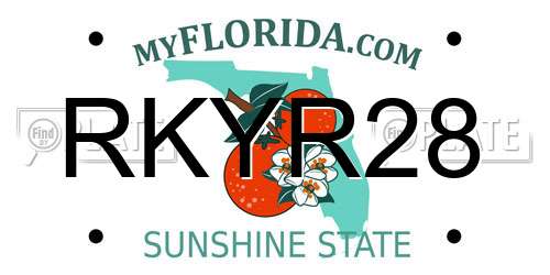 RKYR28 Florida License Plate