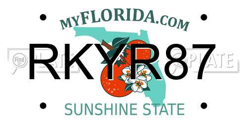 RKYR87 Florida License Plate
