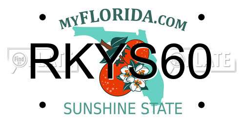 RKYS60 Florida License Plate