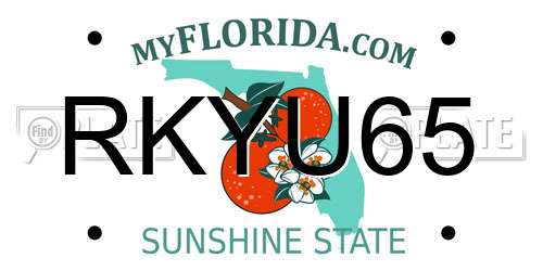 RKYU65 Florida License Plate
