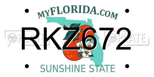 RKZ672 Florida License Plate