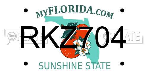 RKZ704 Florida License Plate