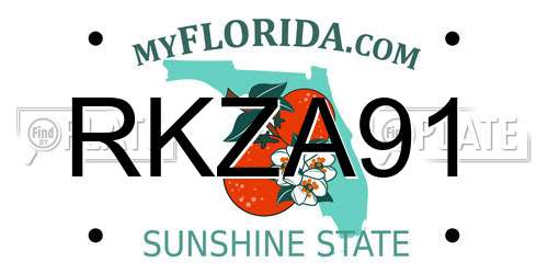RKZA91 Florida License Plate