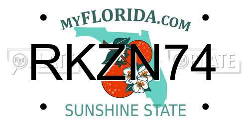 RKZN74 Florida License Plate