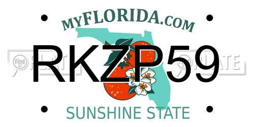 RKZP59 Florida License Plate