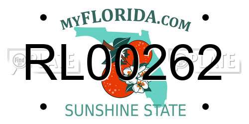 RL00262 Florida License Plate