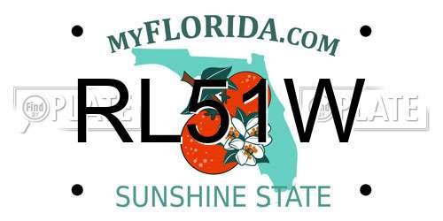 RL51W Florida License Plate
