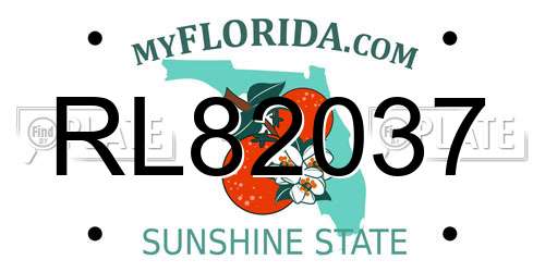 RL82037 Florida License Plate