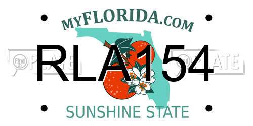 RLA154 Florida License Plate