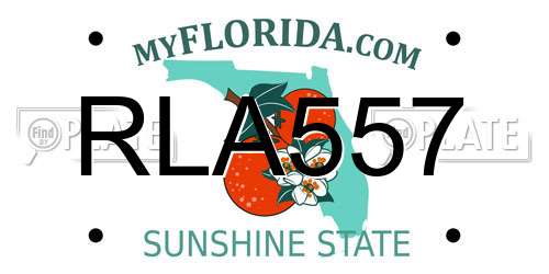RLA557 Florida License Plate