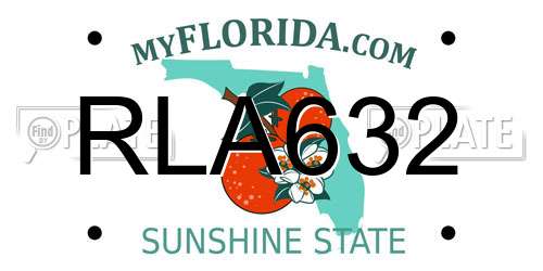 RLA632 Florida License Plate