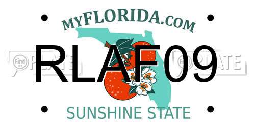 RLAF09 Florida License Plate