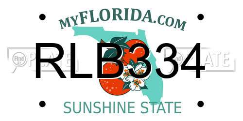 RLB334 Florida License Plate