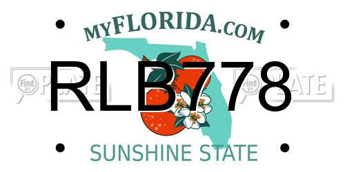 RLB778 Florida License Plate