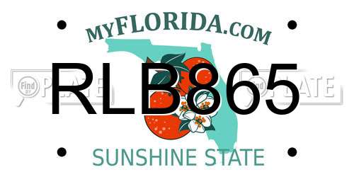 RLB865 Florida License Plate