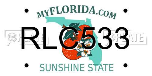 RLC533 Florida License Plate