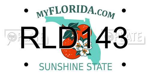 RLD143 Florida License Plate