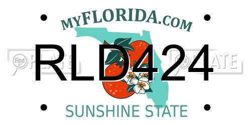 RLD424 Florida License Plate
