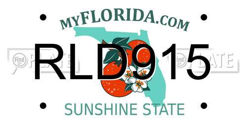 RLD915 Florida License Plate