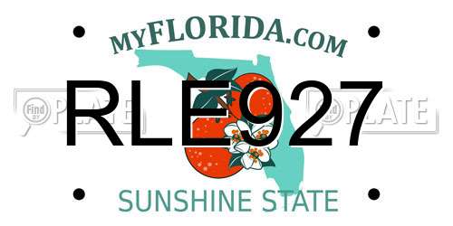 RLE927 Florida License Plate
