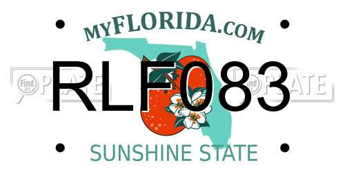 RLF083 Florida License Plate