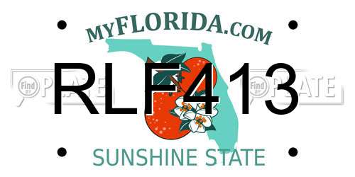 RLF413 Florida License Plate