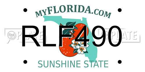 RLF490 Florida License Plate