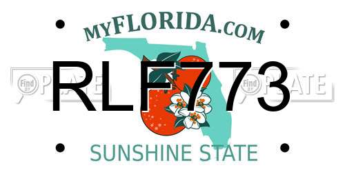 RLF773 Florida License Plate