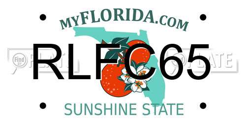 RLFC65 Florida License Plate
