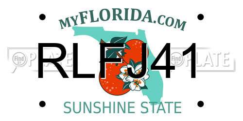 RLFJ41 Florida License Plate