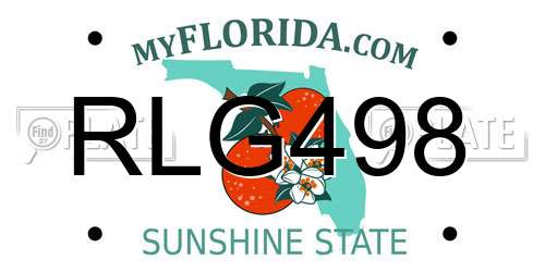 RLG498 Florida License Plate