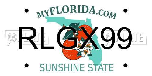 RLGX99 Florida License Plate