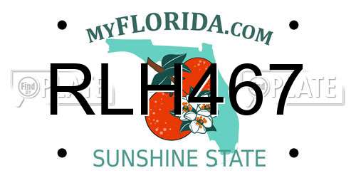 RLH467 Florida License Plate