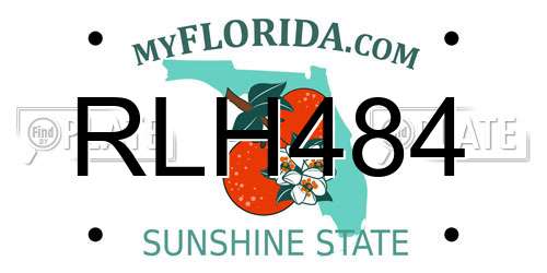 RLH484 Florida License Plate