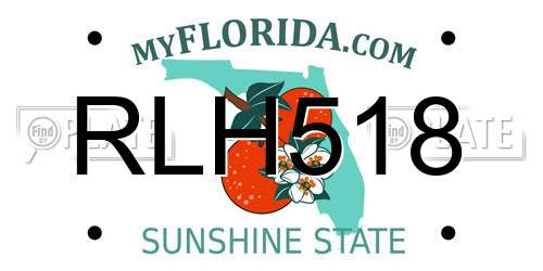 RLH518 Florida License Plate