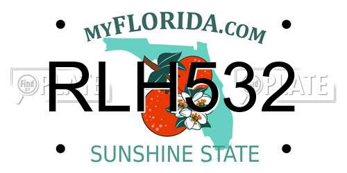 RLH532 Florida License Plate