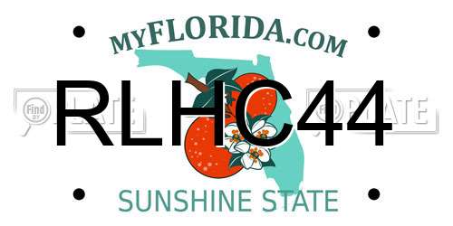 RLHC44 Florida License Plate