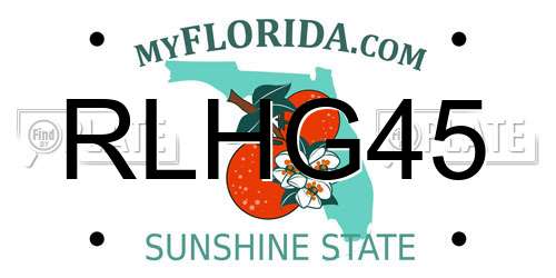 RLHG45 Florida License Plate
