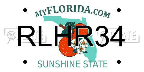 RLHR34 Florida License Plate