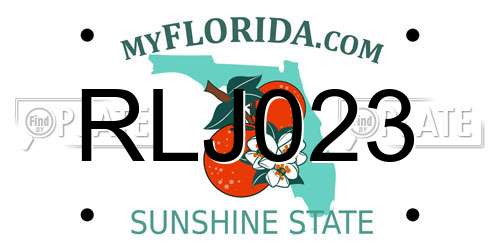RLJ023 Florida License Plate