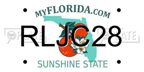 RLJC28 Florida License Plate