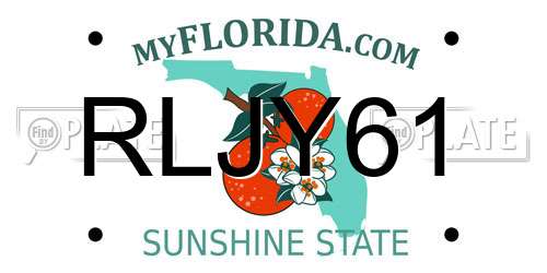 RLJY61 Florida License Plate
