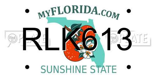 RLK613 Florida License Plate