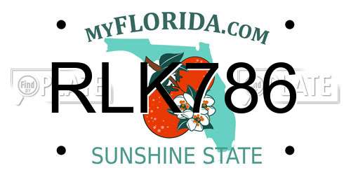 RLK786 Florida License Plate