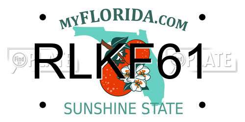 RLKF61 Florida License Plate