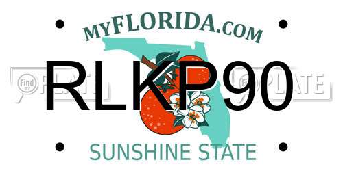 RLKP90 Florida License Plate
