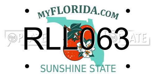 RLL063 Florida License Plate