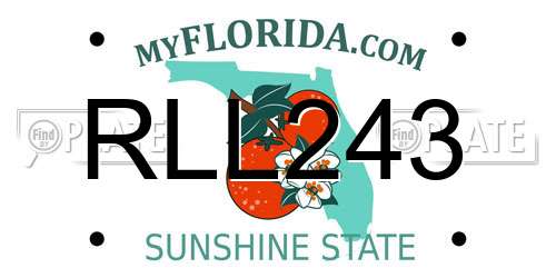 RLL243 Florida License Plate